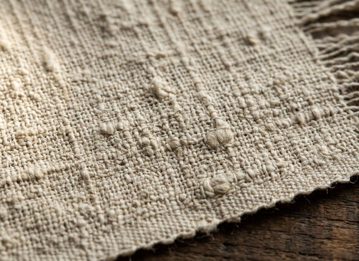 A length of undyed handwoven cloth