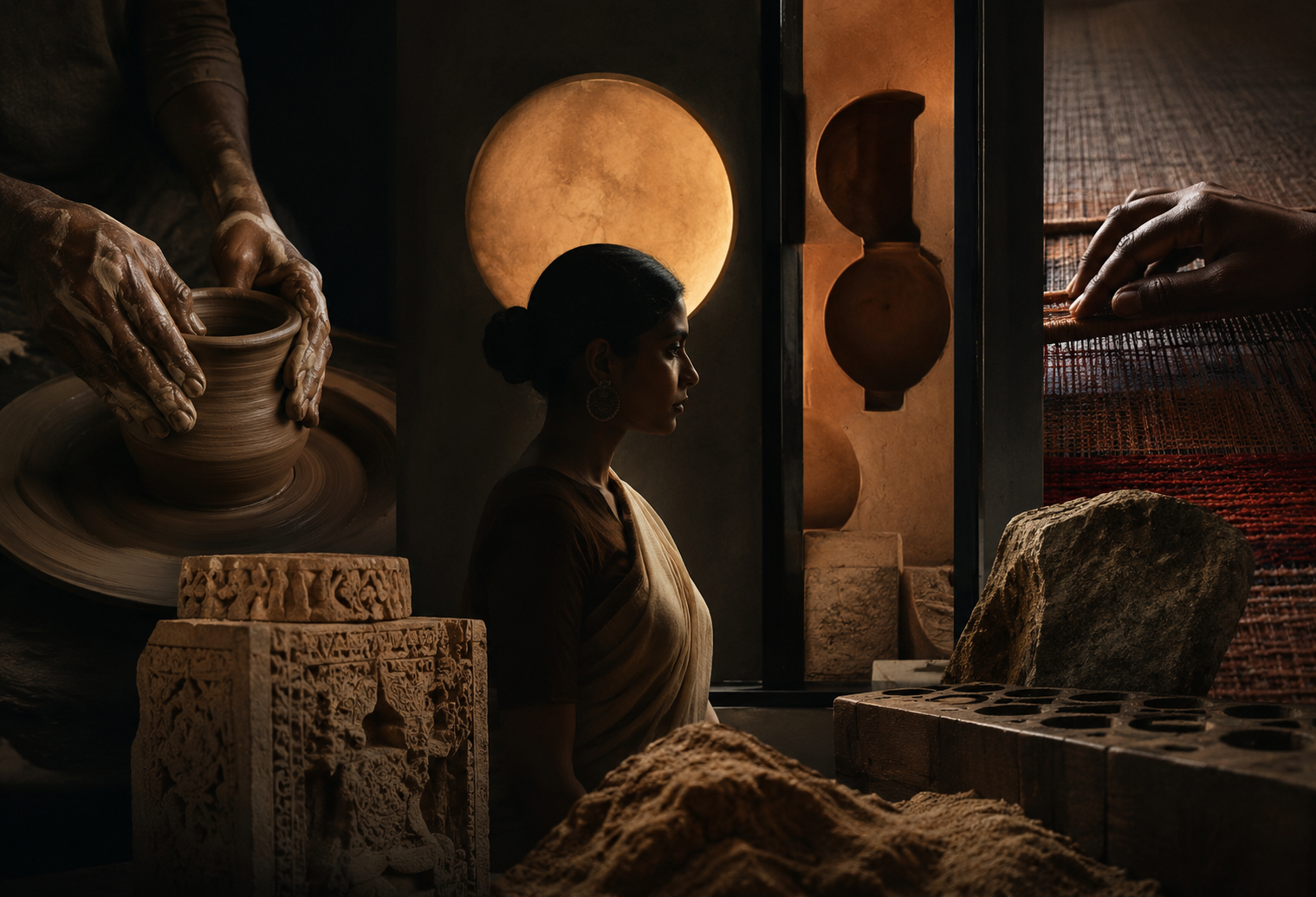 Curated Indian material culture installation
